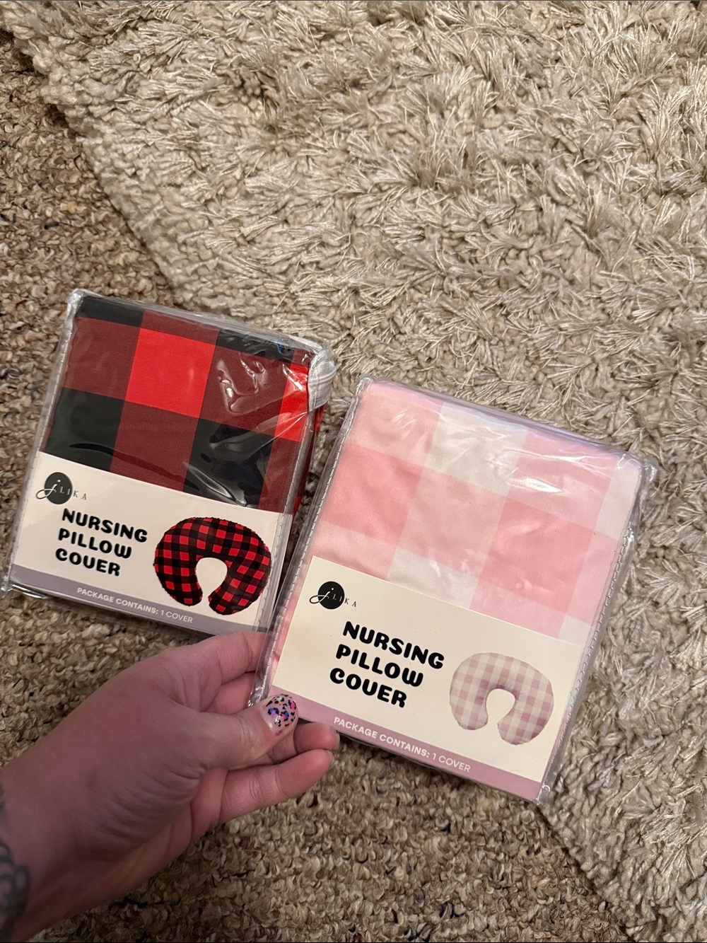 Unknown Brand Nursing Pillow Cover - Pink Gingham